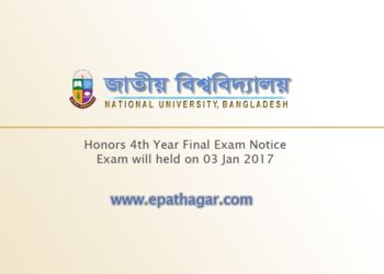 National University Honors 4th Year Final Exam Notice