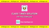Class 7 Math Solution PDF Free Download