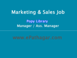 Marketing Job Circular – Popy Library – Manager / Ass. Manager R&D